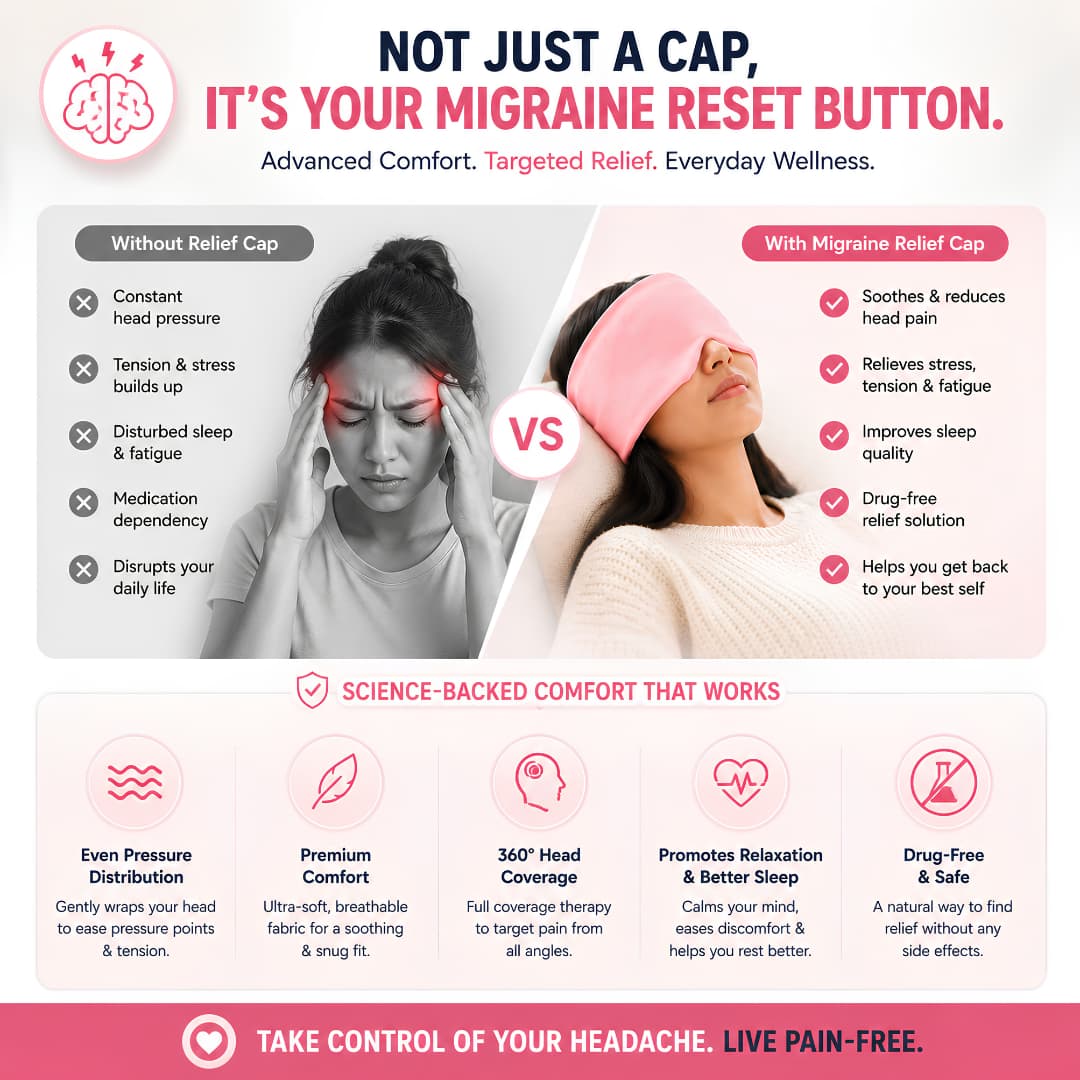 Migraine Pain Relief Cap ā Hot & Cold Therapy Headache Relief Solution