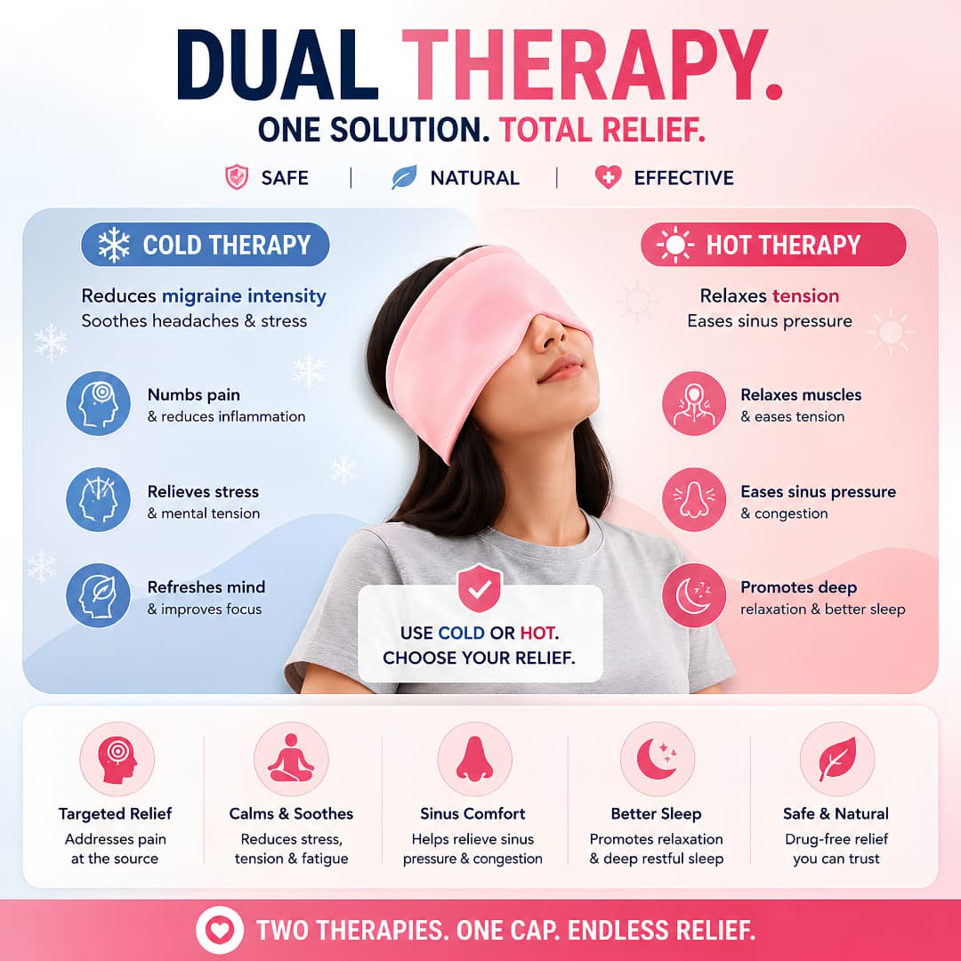 Migraine Pain Relief Cap ā Hot & Cold Therapy Headache Relief Solution